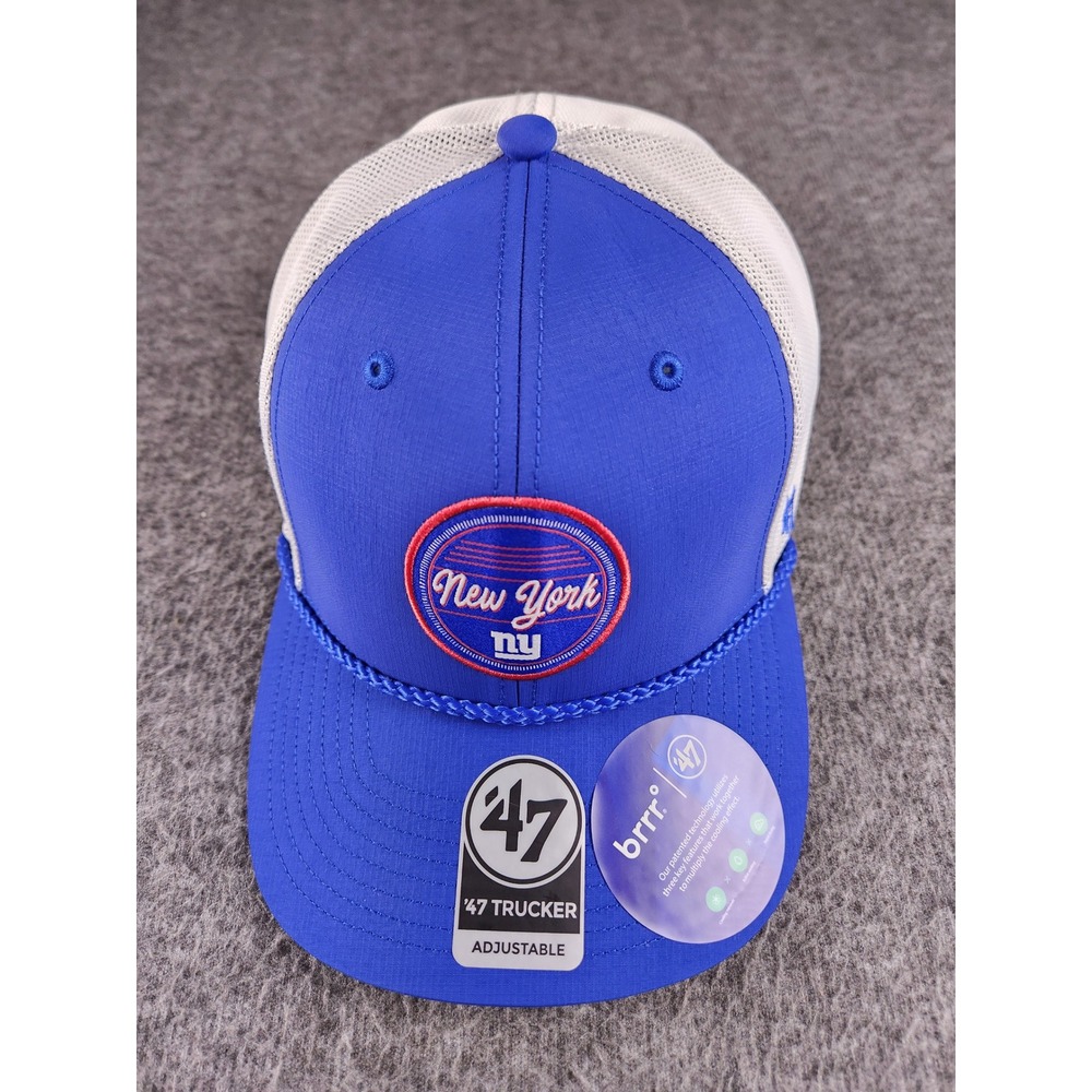 47 New York Giants BRRR Fairway Strap Trucker Hat Blue White Rope Cap NWT NFL